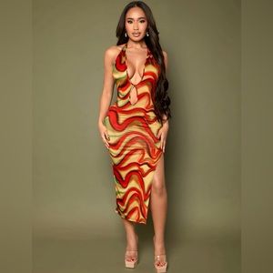 Shein Sexy Marble Cut Out Dress SZ M